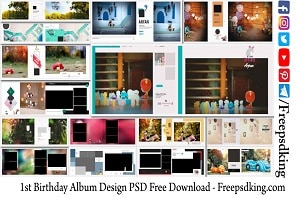 1st Birthday Album Design PSD Free Download