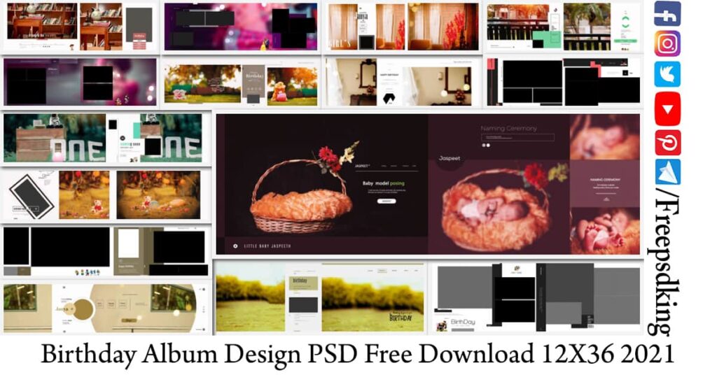 Birthday Album Design PSD Free Download 12X36 2021