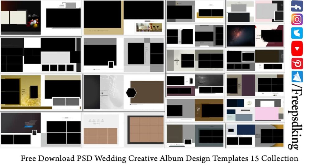 Creative Wedding Album Design PSD Templates