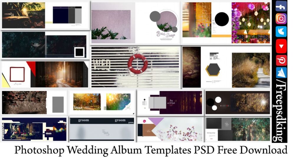 Photoshop Wedding Album Templates PSD Free Download