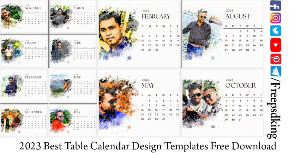 Table Calendar Design 2023 Free Download (Desk Calendar 2023)