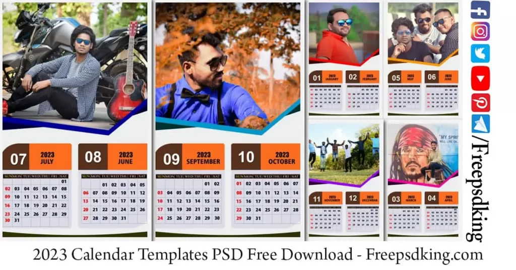 2023 Calendar Templates PSD Free Download Freepsdking