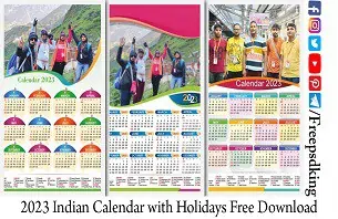 2023 Indian Calendar with Holidays