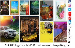 20X30 Collage Template PSD