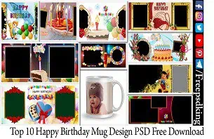 Happy Birthday Mug Design PSD