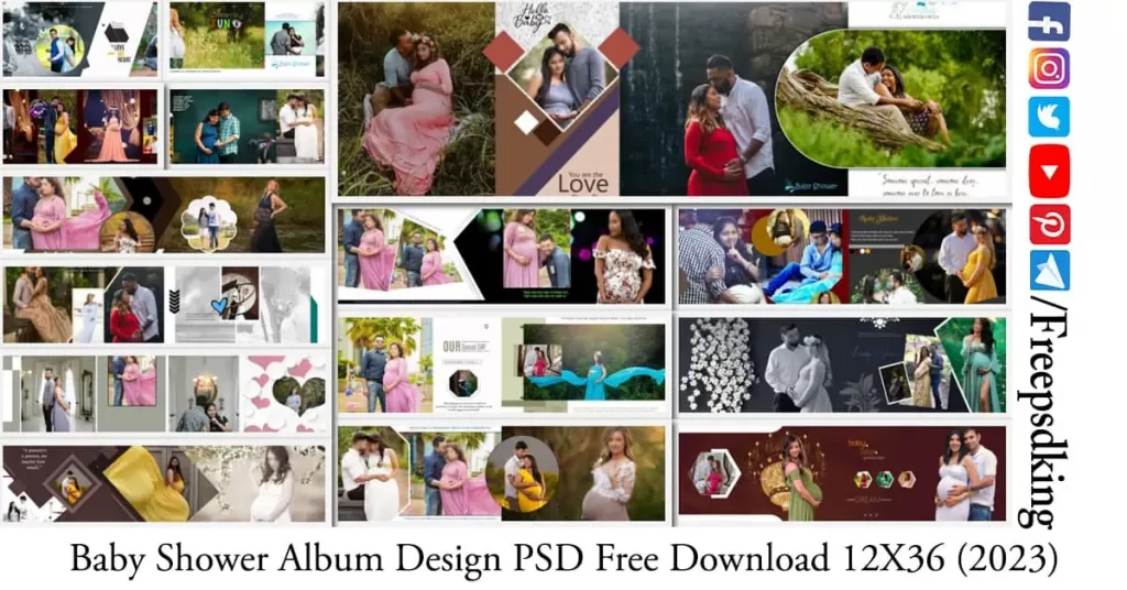 Baby Shower Album Design PSD Free Download 12X36 2023