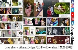 Baby Shower Album Design PSD Free Download 12X36 2023