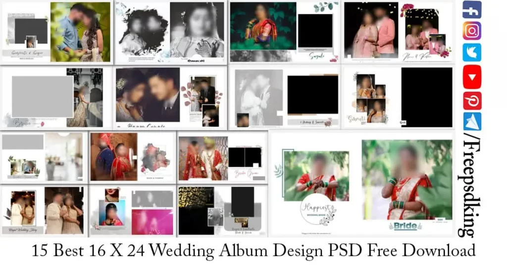 16 X 24 Wedding Album Design PSD