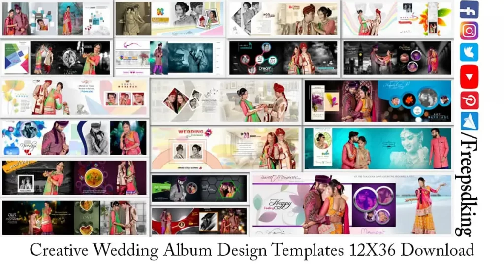Creative Wedding Album Design Templates 12X36 Download