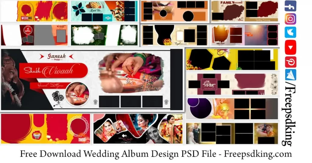 Free Download Wedding Album Design PSD File