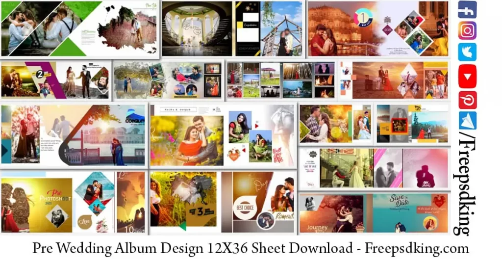 Pre Wedding Album Design 12X36 Sheet Download