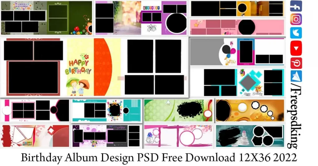 Birthday Album Design PSD Free Download 12X36 2022