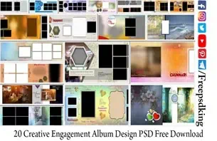 Engagement Album Design PSD Free Download