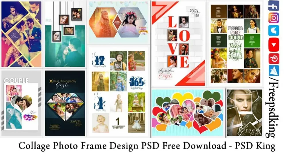 Collage Photo Frame Design PSD