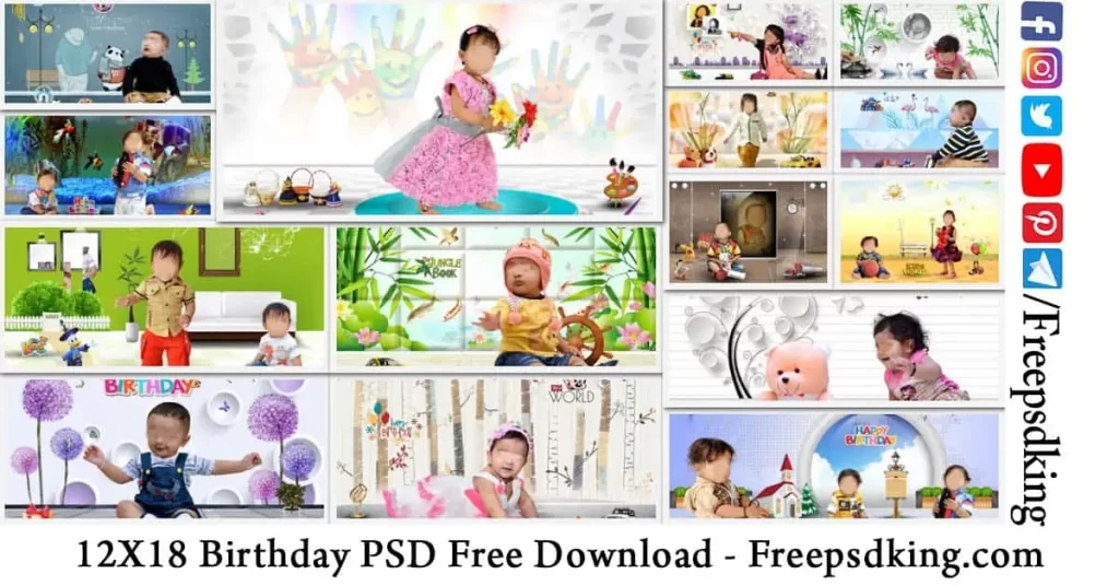 12X18 Birthday PSD Free Download