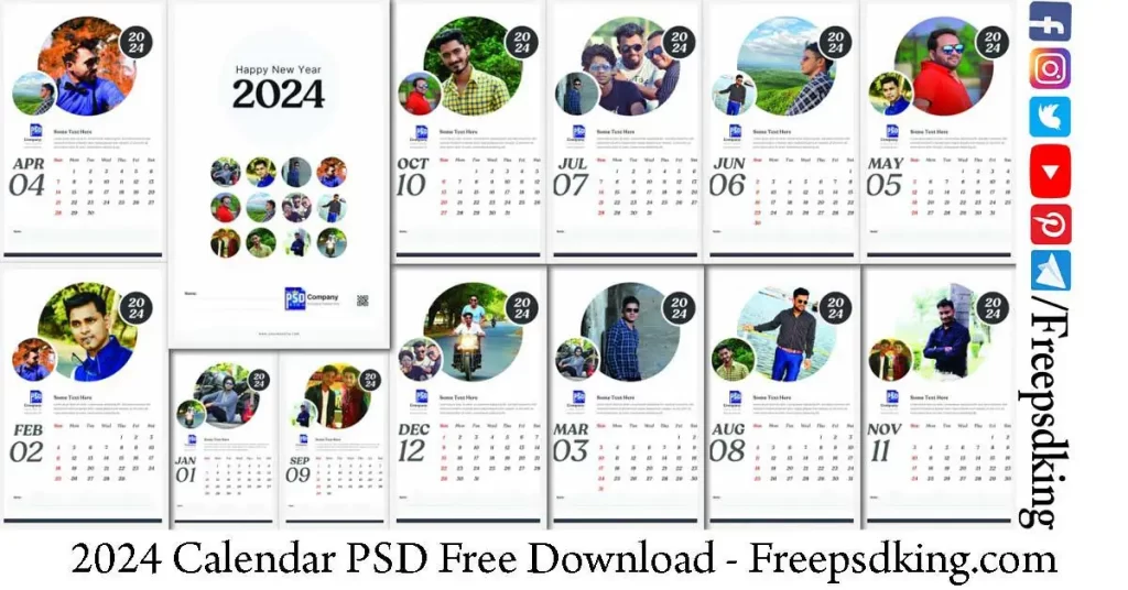 2024 Calendar PSD Free Download