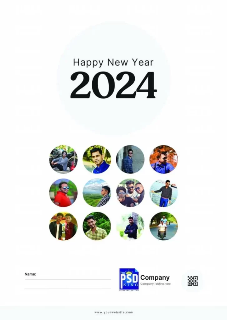 2024 Calendar PSD Free Download