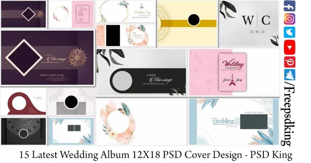15 Latest Wedding Album 12X18 PSD Cover Design