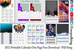 2025 Printable Calendar One Page