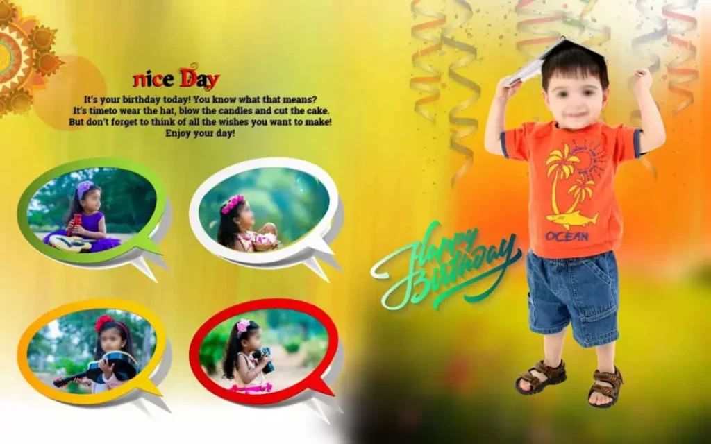 15X24 Birthday Album Design PSD