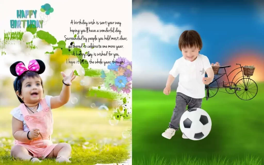 15X24 Birthday Album Design PSD