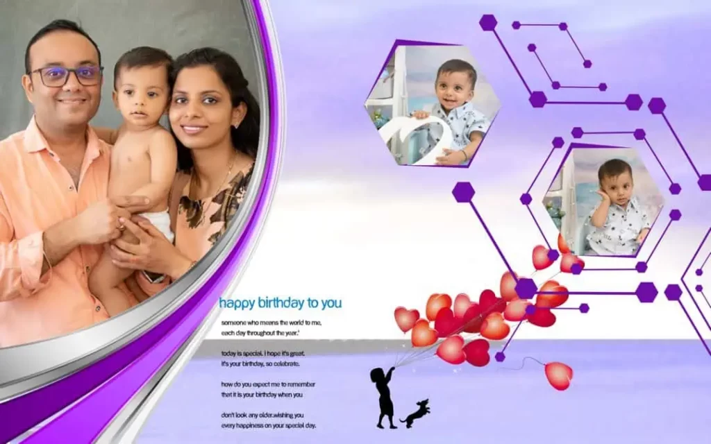 15X24 Birthday Album Design PSD