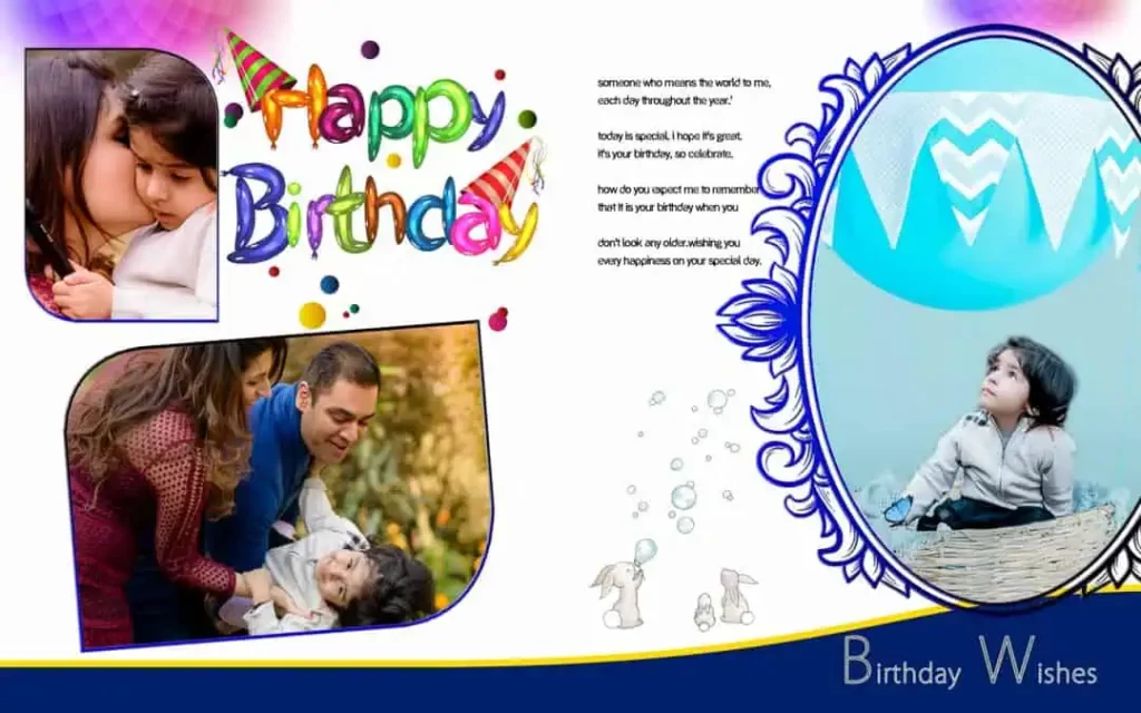 15X24 Birthday Album Design PSD