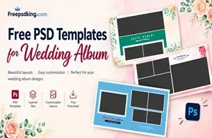 Free PSD Templates for Wedding Album